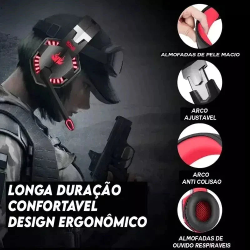 Head Fone Gammer Pc Tablet Celular Ps3 Ps4 Xbox + Frete Grátis + Envio Imediato + Brinde